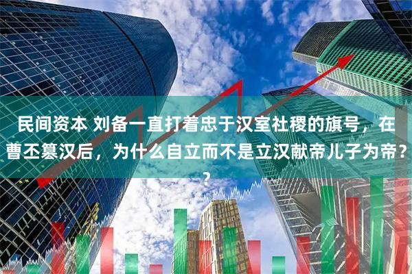 民间资本 刘备一直打着忠于汉室社稷的旗号，在曹丕篡汉后，为什么自立而不是立汉献帝儿子为帝？