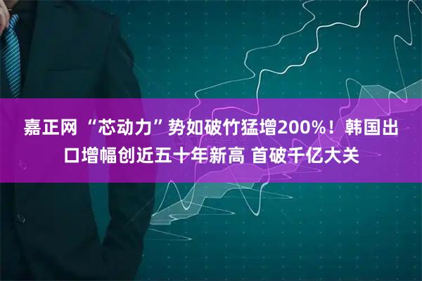 嘉正网 “芯动力”势如破竹猛增200%！韩国出口增幅创近五十年新高 首破千亿大关